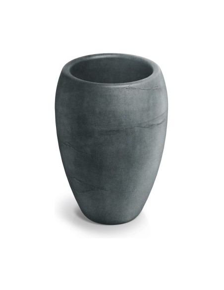 Blumenkübel rund Ø40 × 54 cm Steinoptik, 13 L – Graphit | Töpferkönig