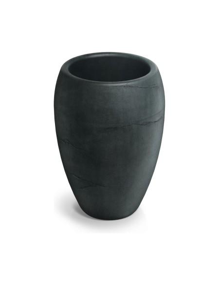 Blumenkübel rund Ø40 × 54 cm Steinoptik, 13 L – Dunkelgrau | Töpferkönig