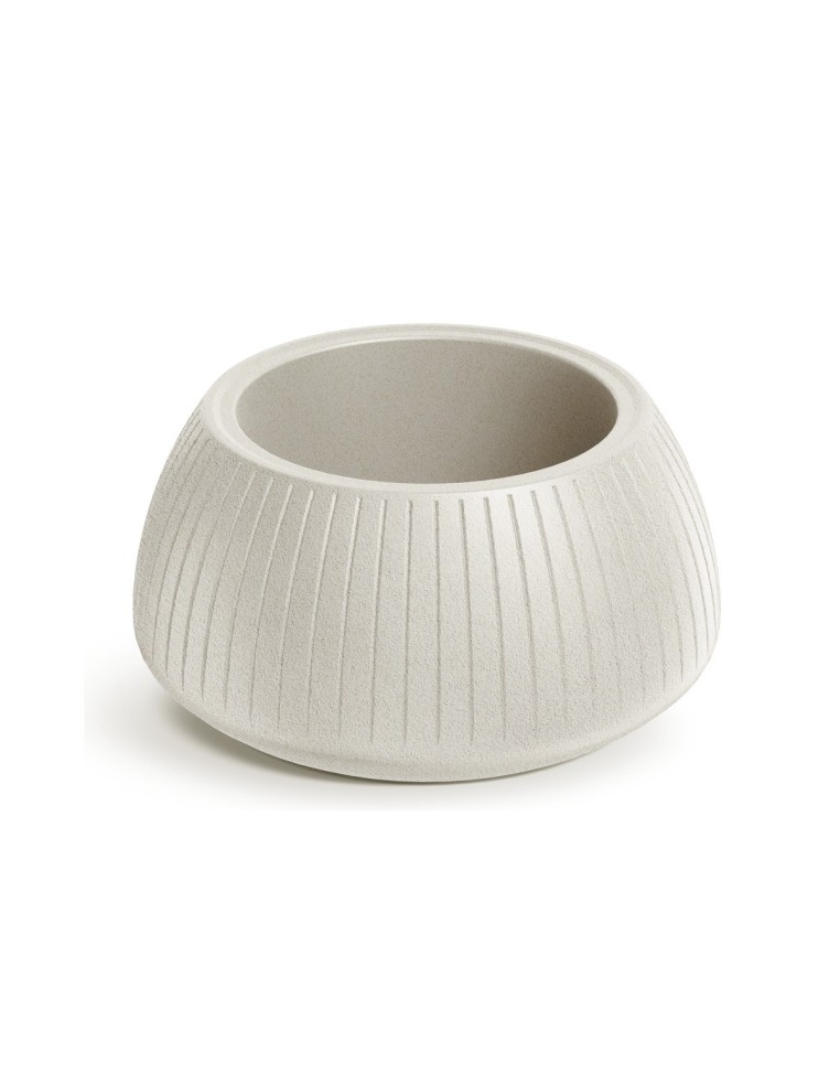 Pflanzschale rund Ø40 × 20 cm gerillt, 6 L – Sand | Töpferkönig