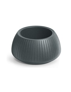 Pflanzschale rund Ø40 × 20 cm gerillt, 6 L – Graphit | Töpferkönig