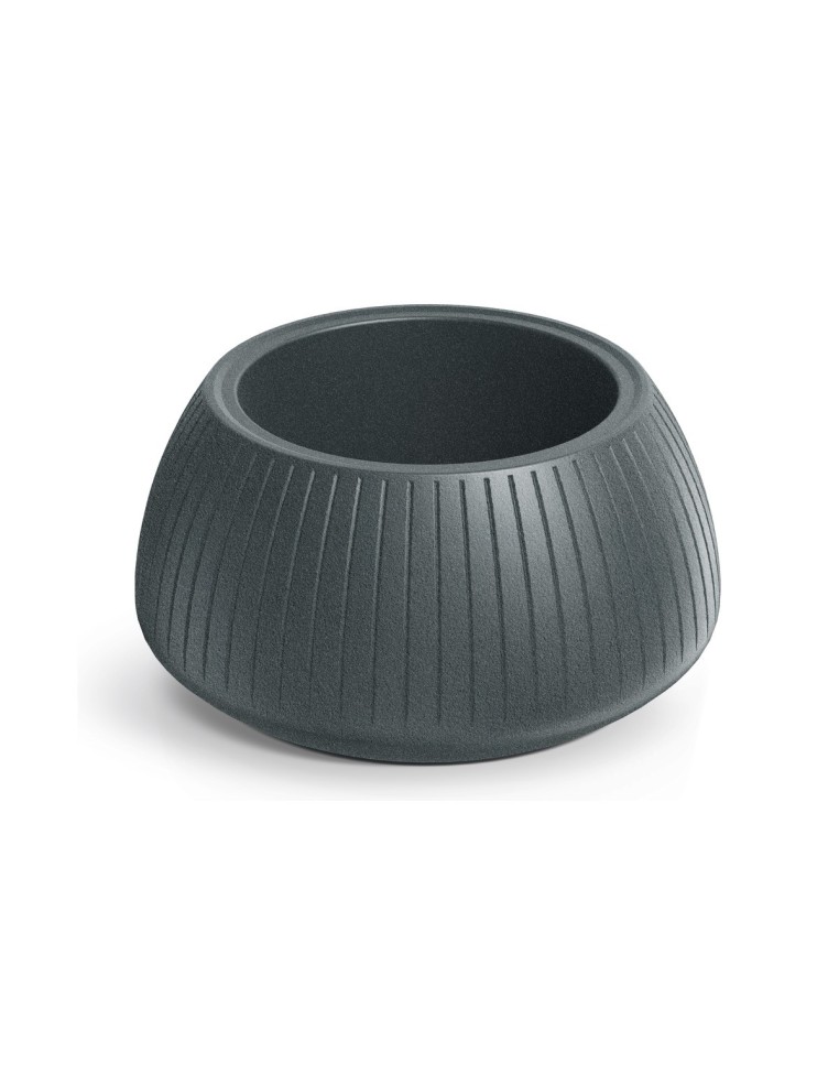 Pflanzschale rund Ø40 × 20 cm gerillt, 6 L – Graphit | Töpferkönig