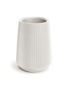 Blumenkübel rund Ø40 × 53 cm gerillt, 9 L – Sand | Töpferkönig