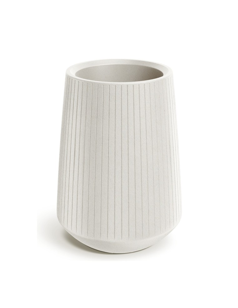 Blumenkübel rund Ø40 × 53 cm gerillt, 9 L – Sand | Töpferkönig