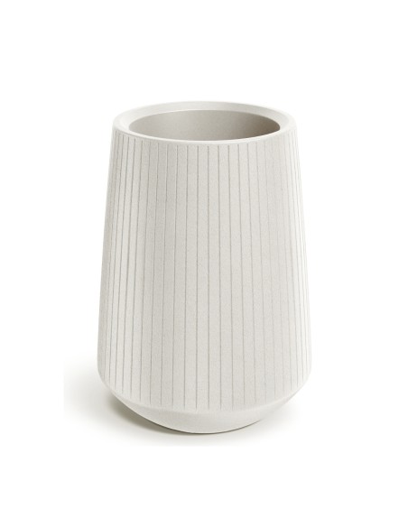 Blumenkübel rund Ø40 × 53 cm gerillt, 9 L – Sand | Töpferkönig