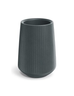Blumenkübel rund Ø40 × 53 cm gerillt, 9 L – Graphit | Töpferkönig