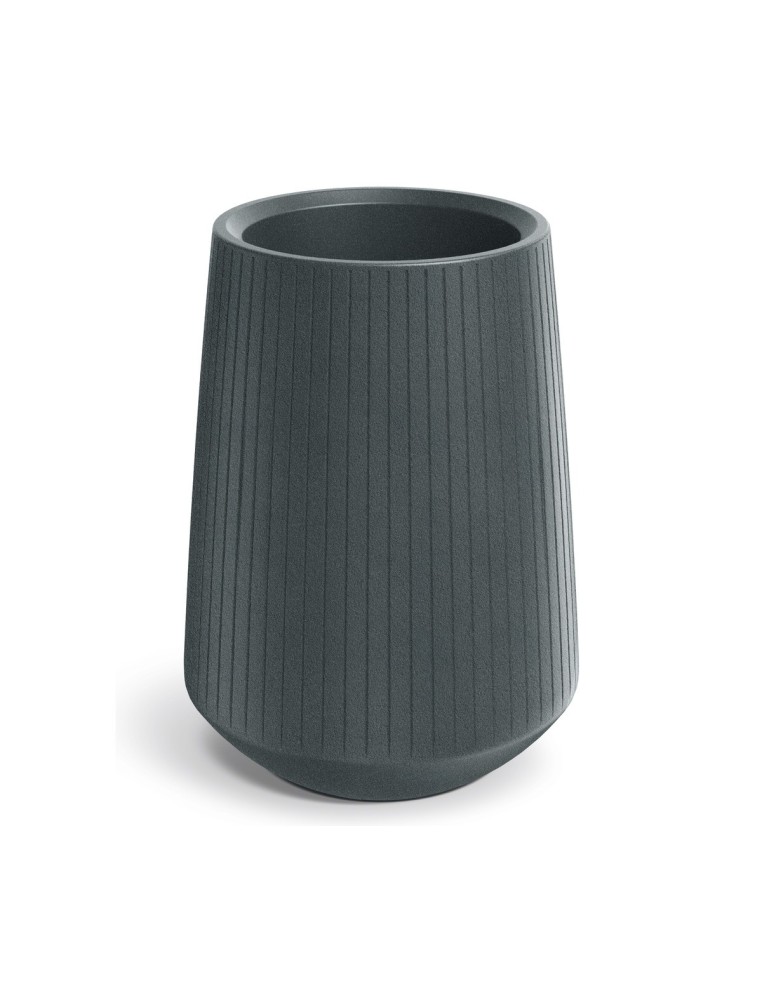Blumenkübel rund Ø40 × 53 cm gerillt, 9 L – Graphit | Töpferkönig