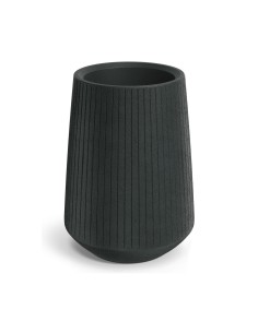 Blumenkübel rund Ø40 × 53 cm gerillt, 9 L – Dunkelgrau | Töpferkönig