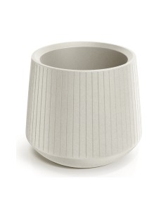 Blumentopf rund Ø48 × 42 cm gerillt, 22 L – Sand | Töpferkönig