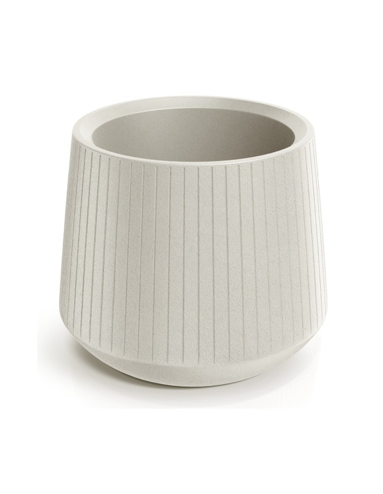 Blumentopf rund Ø48 × 42 cm gerillt, 22 L – Sand | Töpferkönig