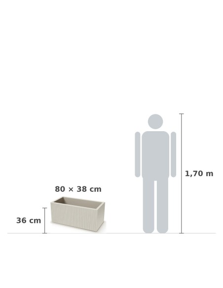 Pflanzkasten 80 × 38 × 36 cm gerillt, 58 L – Sand | Töpferkönig