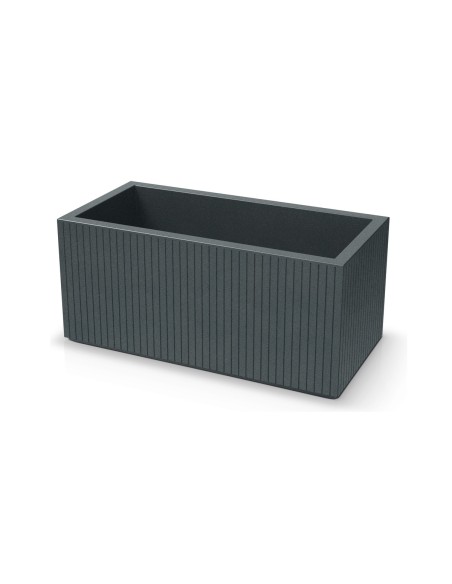 Pflanzkasten 80 × 38 × 36 cm gerillt, 58 L – Graphit | Töpferkönig