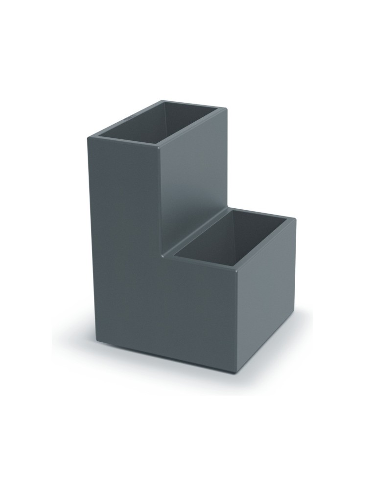 Pflanzgefäß Stufenform 38 × 38 × 53 cm matt, 16 L – Betongrau | Töpferkönig