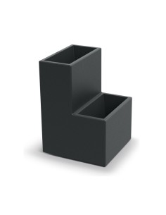 Pflanzgefäß Stufenform 38 × 38 × 53 cm matt, 16 L – Dunkelgrau | Töpferkönig