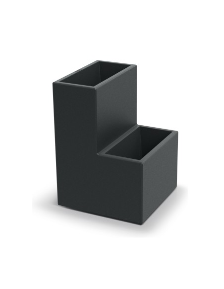 Pflanzgefäß Stufenform 38 × 38 × 53 cm matt, 16 L – Dunkelgrau | Töpferkönig