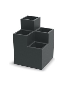 Pflanzgefäß Stufenform 38 × 38 × 53 cm matt, 12 L – Dunkelgrau | Töpferkönig