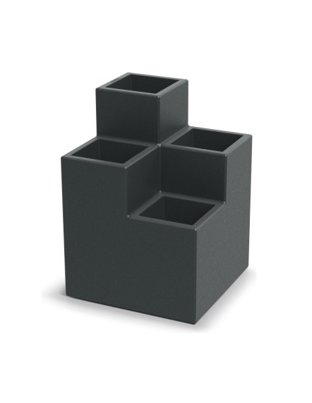Pflanzgefäß Stufenform 38 × 38 × 53 cm matt, 12 L – Dunkelgrau | Töpferkönig