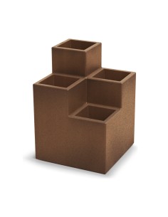 Pflanzgefäß Stufenform 38 × 38 × 53 cm matt, 12 L – Rost | Töpferkönig