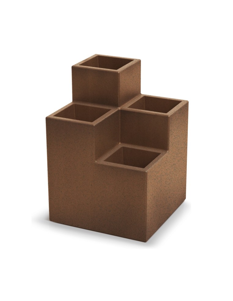 Pflanzgefäß Stufenform 38 × 38 × 53 cm matt, 12 L – Rost | Töpferkönig