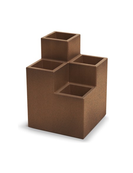 Pflanzgefäß Stufenform 38 × 38 × 53 cm matt, 12 L – Rost | Töpferkönig