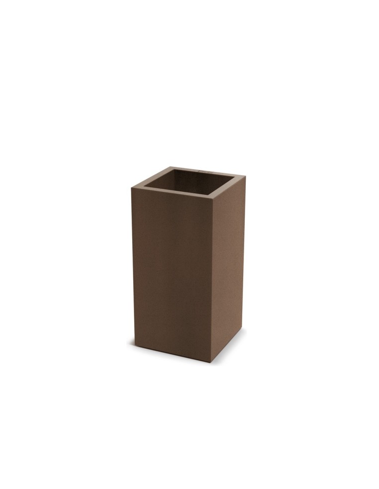 Pflanzsäule eckig 29 × 29 × 58 cm matt, 13 L – Cortenstahl | Töpferkönig