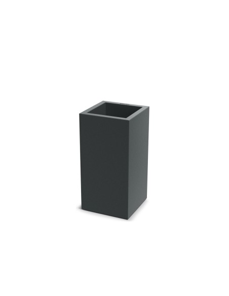 Pflanzsäule eckig 29 × 29 × 58 cm matt, 13 L – Dunkelgrau | Töpferkönig