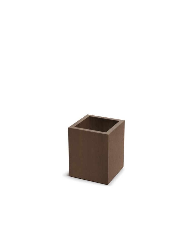 Blumenkübel eckig 29 × 29 × 36 cm matt, 11 L – Cortenstahl | Töpferkönig