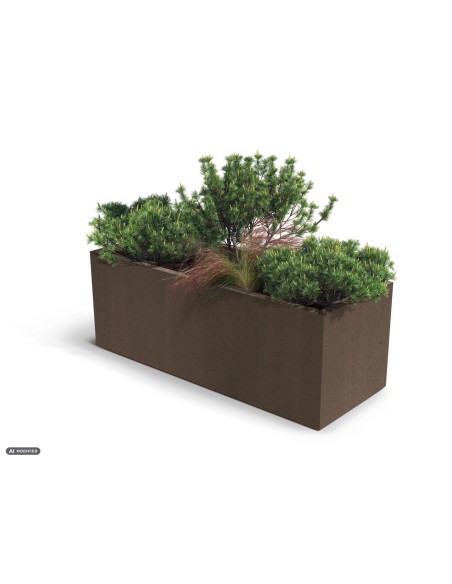 Blumenkübel eckig 29 × 29 × 36 cm matt, 11 L – Cortenstahl | Töpferkönig