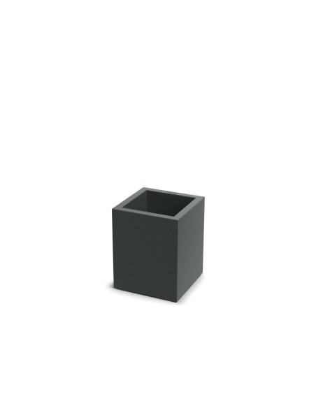Blumenkübel eckig 29 × 29 × 36 cm matt, 11 L – Dunkelgrau | Töpferkönig