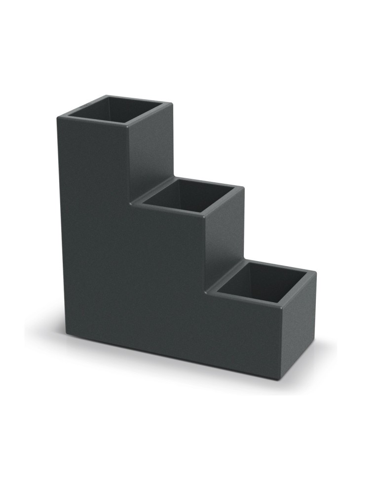 Pflanzgefäß Stufenform 58 × 24 × 56 cm matt, 12 L – Dunkelgrau | Töpferkönig