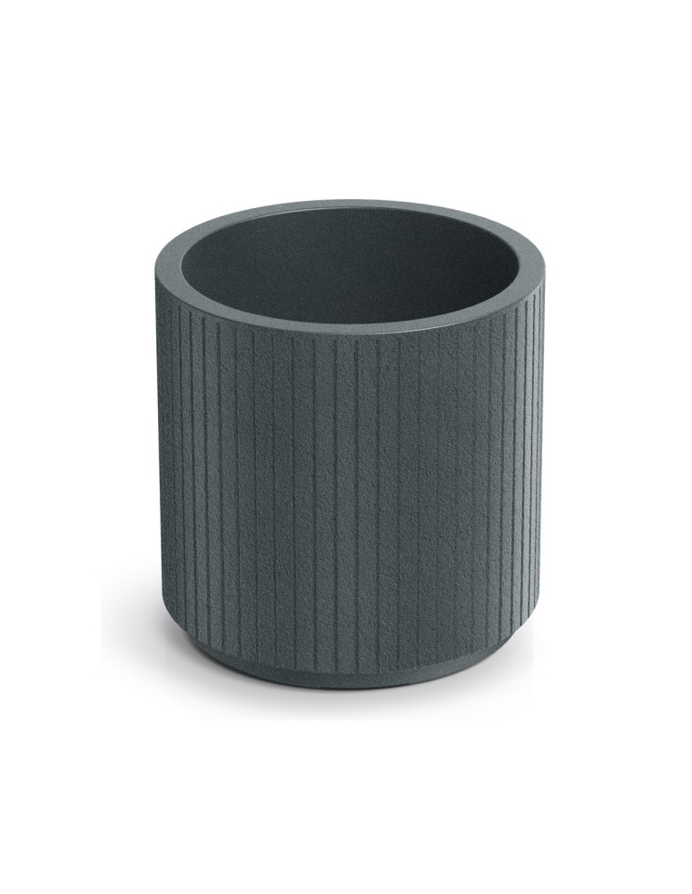 Blumentopf rund Ø30 × 30 cm gerillt, 9 L – Graphit | Töpferkönig