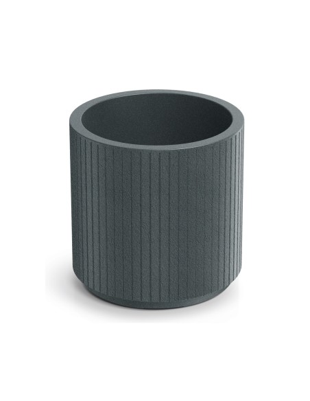 Blumentopf rund Ø30 × 30 cm gerillt, 9 L – Graphit | Töpferkönig