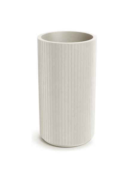 Pflanzkübel rund Ø40 × 70 cm gerillt, 22 L – Sand | Töpferkönig