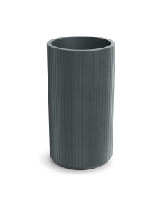 Pflanzkübel rund Ø40 × 70 cm gerillt, 22 L – Graphit | Töpferkönig