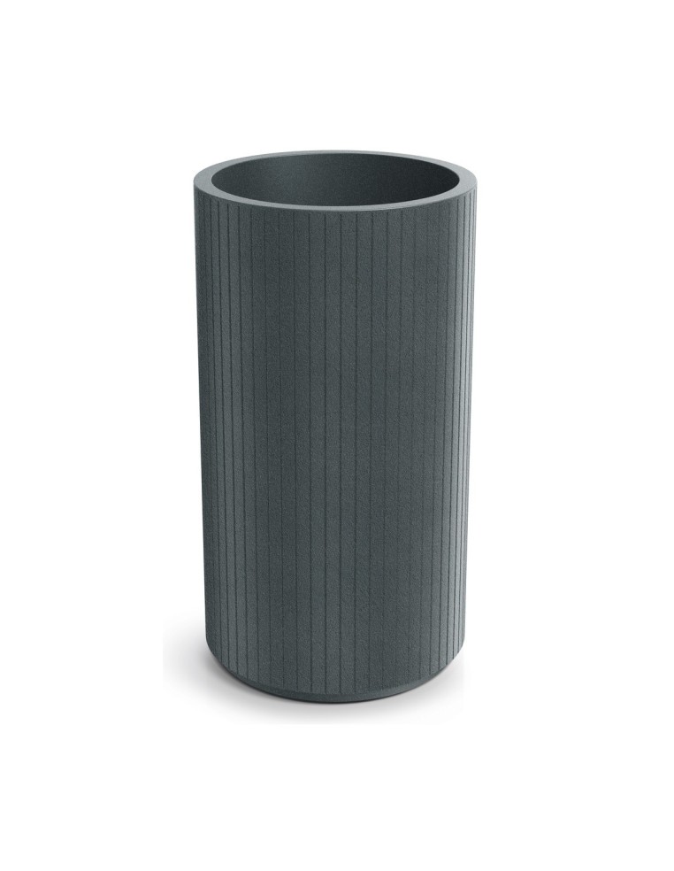 Pflanzkübel rund Ø40 × 70 cm gerillt, 22 L – Graphit | Töpferkönig