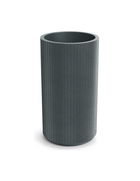 Pflanzkübel rund Ø40 × 70 cm gerillt, 22 L – Graphit | Töpferkönig