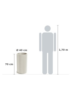 Pflanzkübel rund Ø40 × 70 cm gerillt, 22 L – Sand | Töpferkönig 2