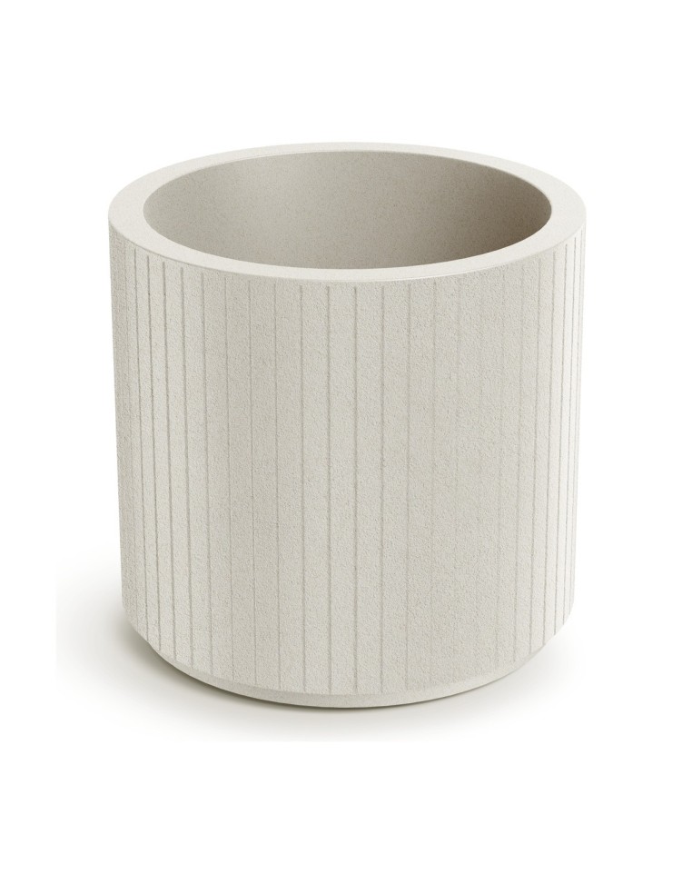 Blumentopf rund Ø48 × 45 cm gerillt, 34 L – Sand | Töpferkönig