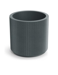 Blumentopf rund Ø48 × 45 cm gerillt, 34 L – Graphit | Töpferkönig