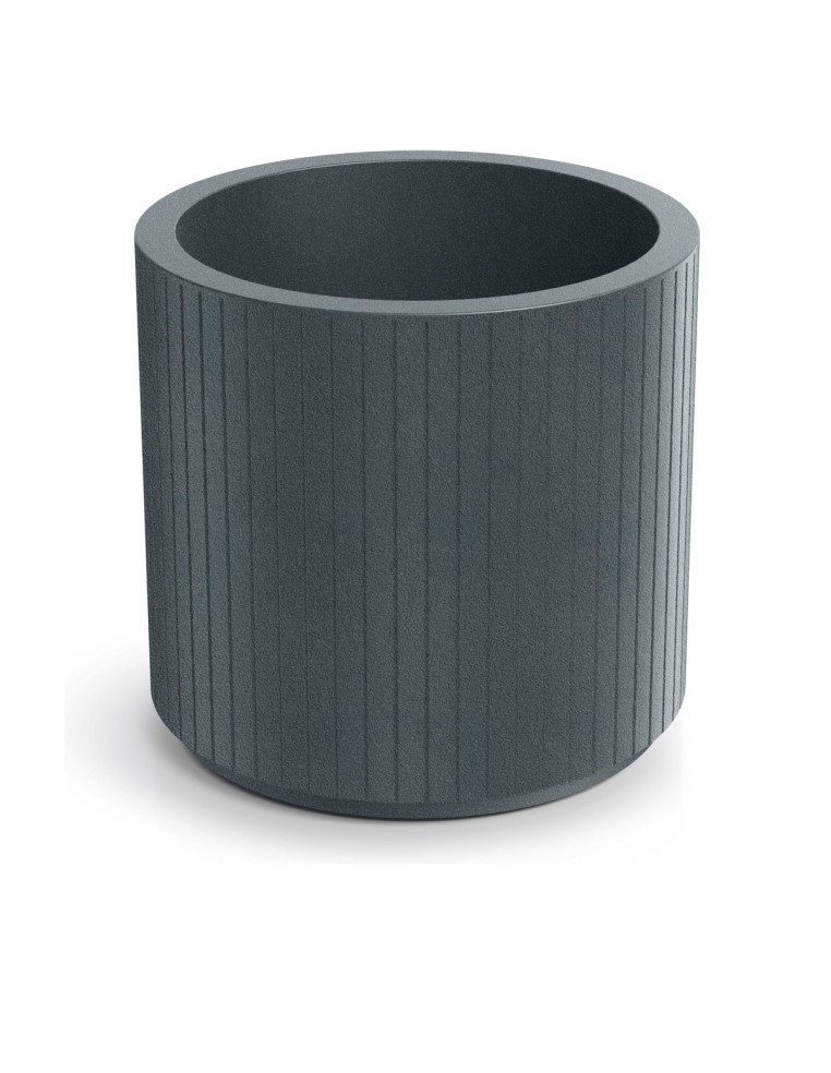 Blumentopf rund Ø48 × 45 cm gerillt, 34 L – Graphit | Töpferkönig