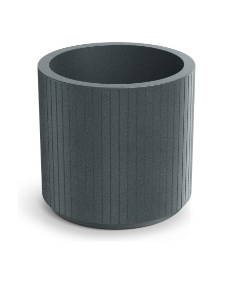 Blumentopf rund Ø48 × 45 cm gerillt, 34 L – Graphit | Töpferkönig
