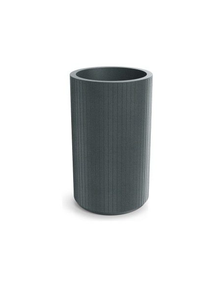 Pflanzkübel rund Ø48 × 80 cm gerillt, 34 L – Graphit | Töpferkönig