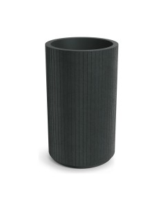 Pflanzkübel rund Ø48 × 80 cm gerillt, 34 L – Dunkelgrau | Töpferkönig
