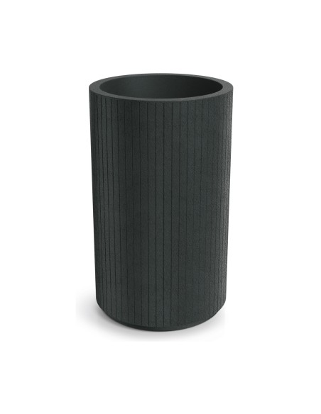 Pflanzkübel rund Ø48 × 80 cm gerillt, 34 L – Dunkelgrau | Töpferkönig