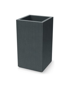 Pflanzkübel eckig 40 × 40 × 70 cm gerillt, 27 L – Graphit | Töpferkönig