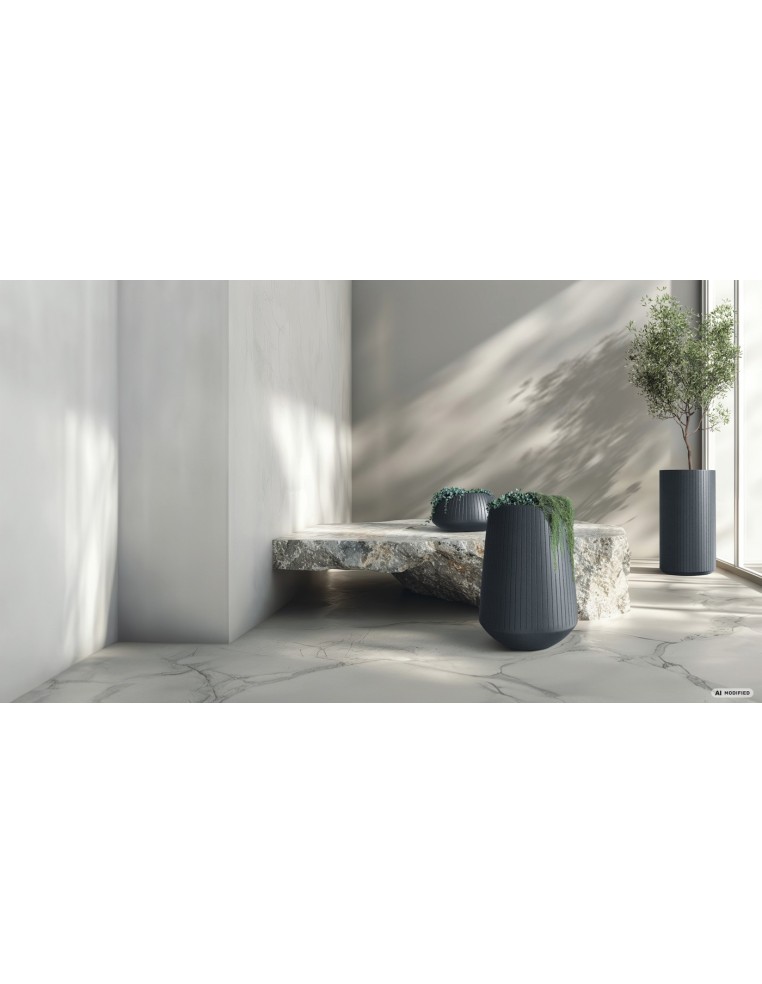 Pflanzkübel eckig 40 × 40 × 70 cm gerillt, 27 L – Graphit | Töpferkönig