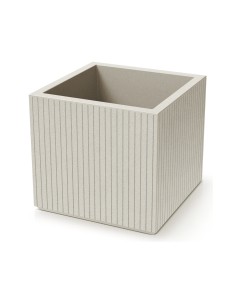 Blumentopf eckig 48 × 48 × 44 cm gerillt, 47 L – Sand | Töpferkönig