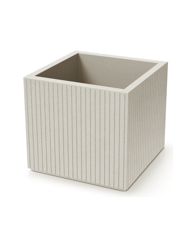 Blumentopf eckig 48 × 48 × 44 cm gerillt, 47 L – Sand | Töpferkönig