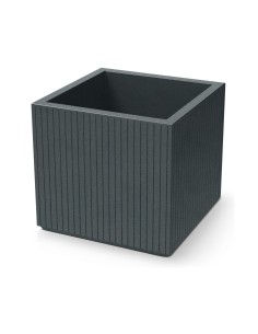 Blumentopf eckig 48 × 48 × 44 cm gerillt, 47 L – Graphit | Töpferkönig