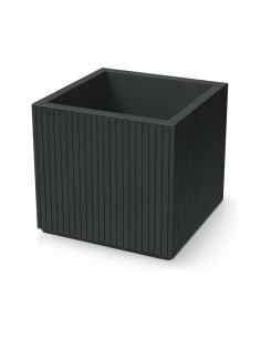Blumentopf eckig 48 × 48 × 44 cm gerillt, 47 L – Dunkelgrau | Töpferkönig