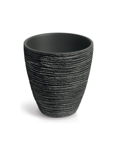 Blumentopf rund Ø40 × 40 cm Steinoptik, 14 L – Dunkelgrau | Töpferkönig